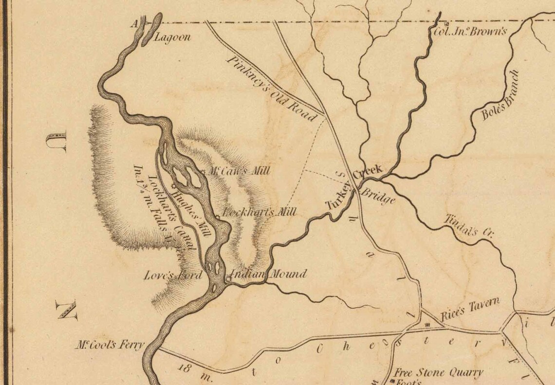 Chester District South Carolina 1825 County Wall Map Etsy