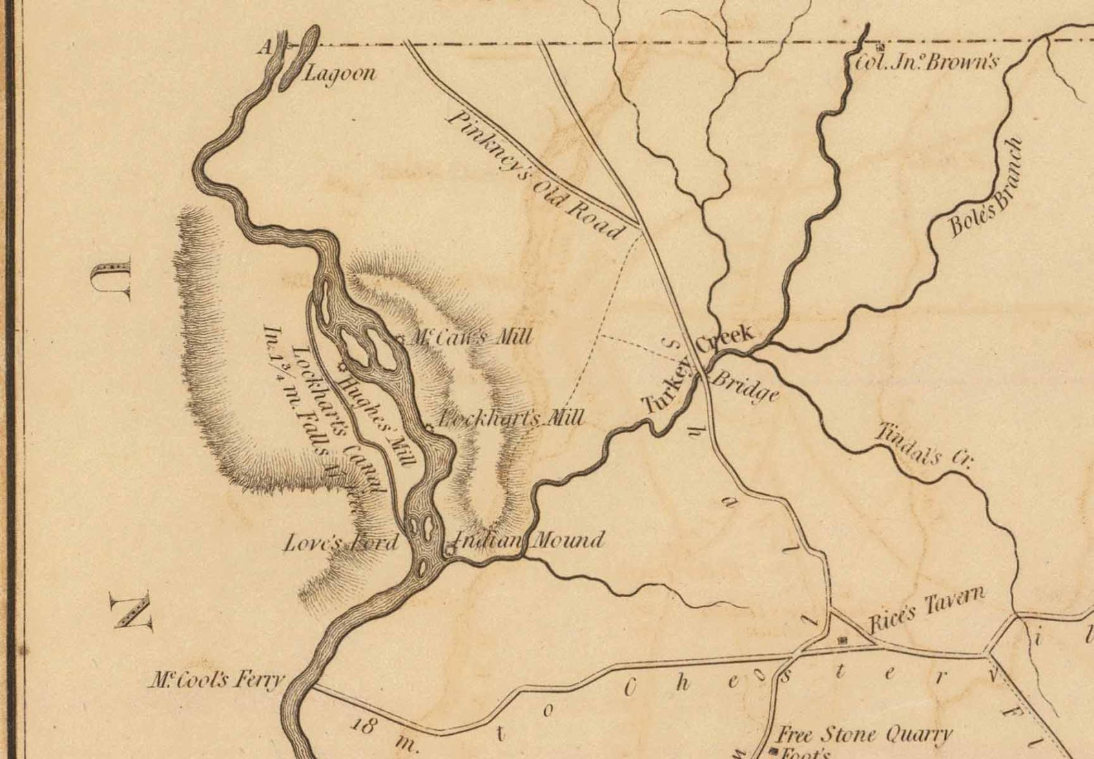 Chester District South Carolina 1825 County Wall Map Etsy