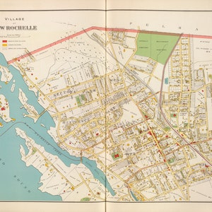 New Rochelle Village (North - Sheet 1) 1893 - Old Town Map Reprint - Westchester County, New York - Homeowner Names - NYC Metro Atlas #14