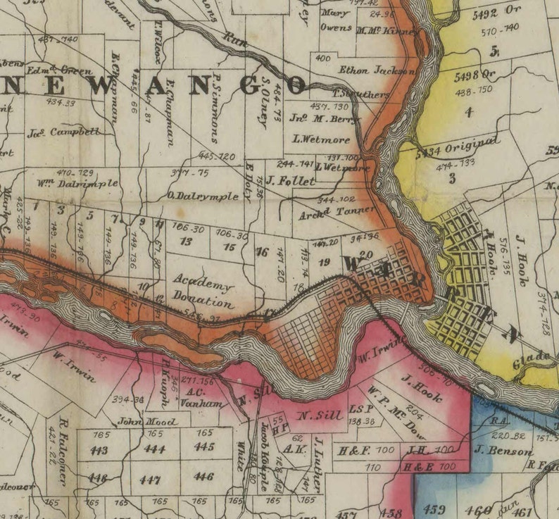 Warren County Pennsylvania 1865 Wall Map With Land Owner Etsy