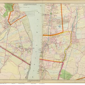 Piermont Dobbs Ferry  1891 Map Rockland Westchester   Reprint Hudson Valley New York Atlas