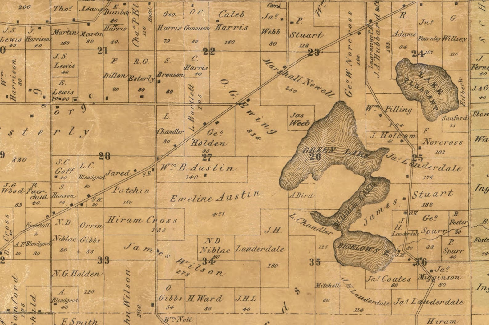 Walworth County Wisconsin 1857 Old Wall Map Reprint With Homeowner