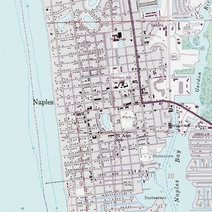 Naples, Florida 1988 Old Topo Map A Composite made from 6 old USGS Topographical Maps Custom Reprint image 7