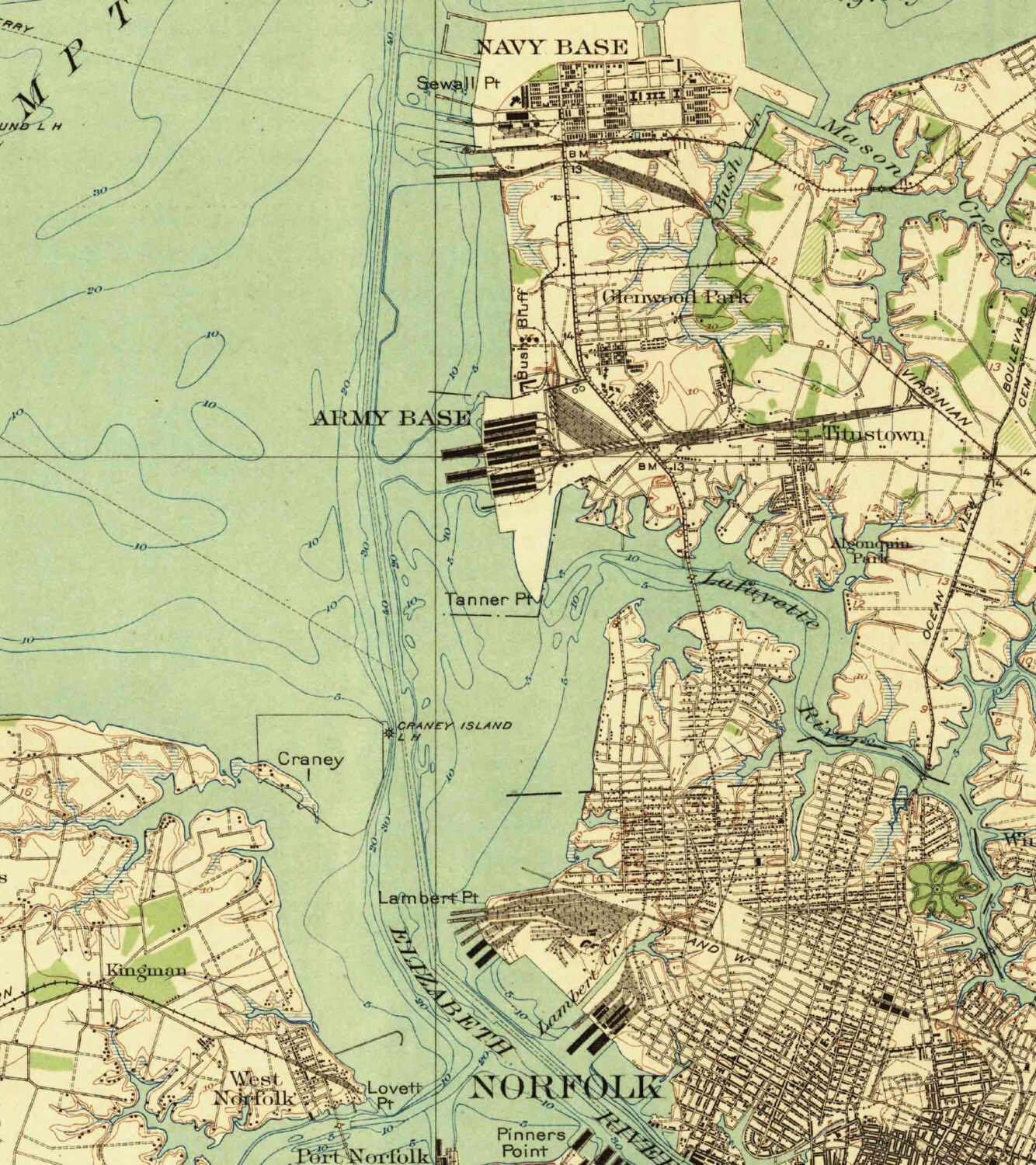 Newport News 1921 Old Topo Map USGS Topographical Reprint Etsy