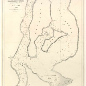 Vashon Island Puget Sound The Narrows (Tacoma) 1841 Nautical Map - Washington - Old Map - Reprint - USA Regional Exploring Expedition - 034