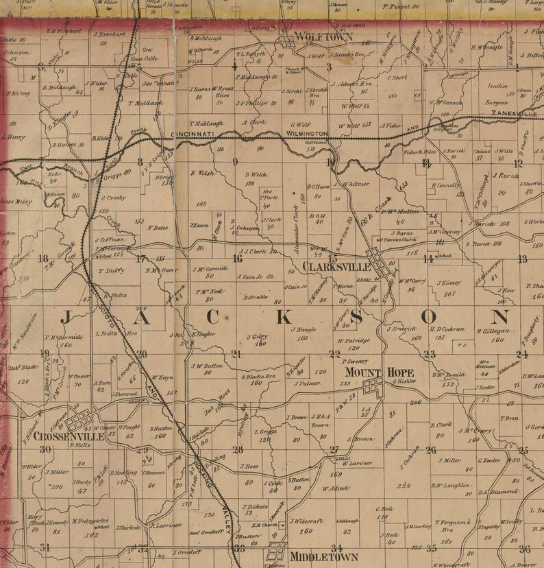 Perry County Ohio 1859 Old Wall Map Reprint With Homeowner Etsy