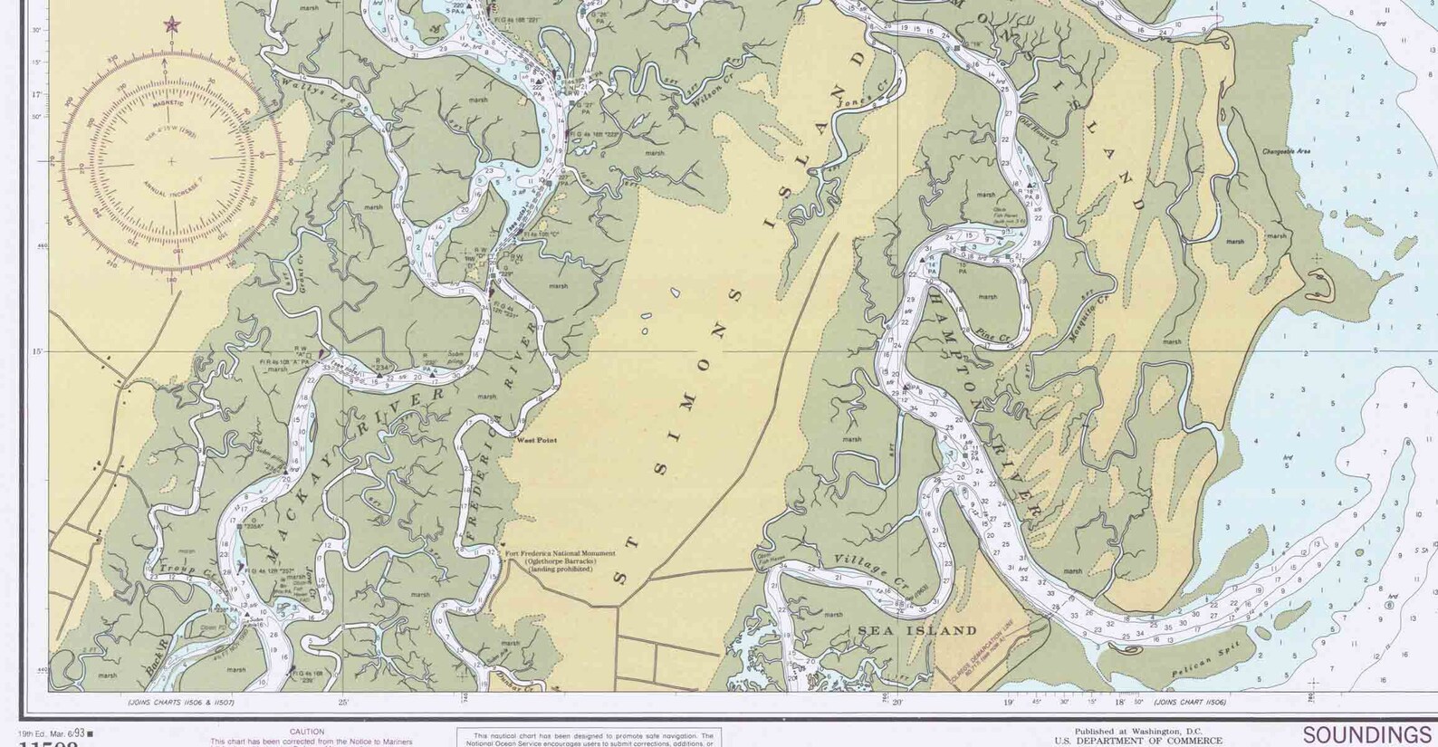 Altamaha Sound 1993 Old Map Nautical Chart Etsy