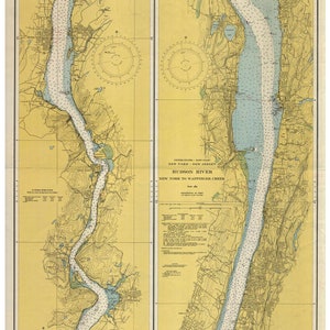 Hudson River - NYC - Wappinger Creek - 1950  - Nautical Chart - Tarrytown Newburgh - Reprint New York Harbors 282 - 12343