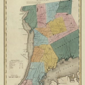 Westchester County 1829  Palisades Hudson River Tappan Bay Old Map Reprint Burr Atlas New York