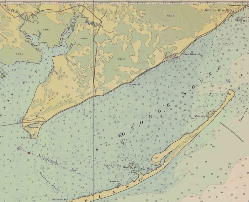 Apalachicola Bay to Cape San Blas 1943 Eagle Harbor St Etsy