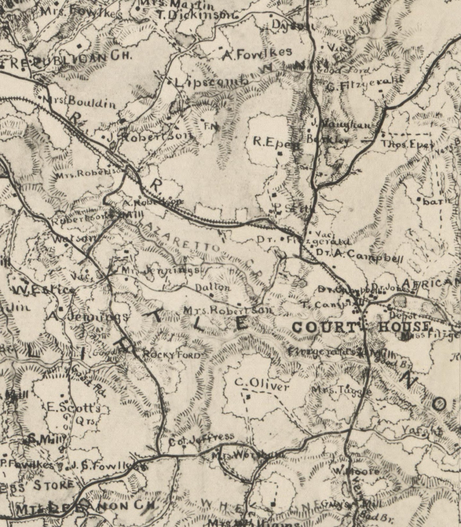 Nottoway County Virginia 1864 Old Wall Map With Homeowners Etsy