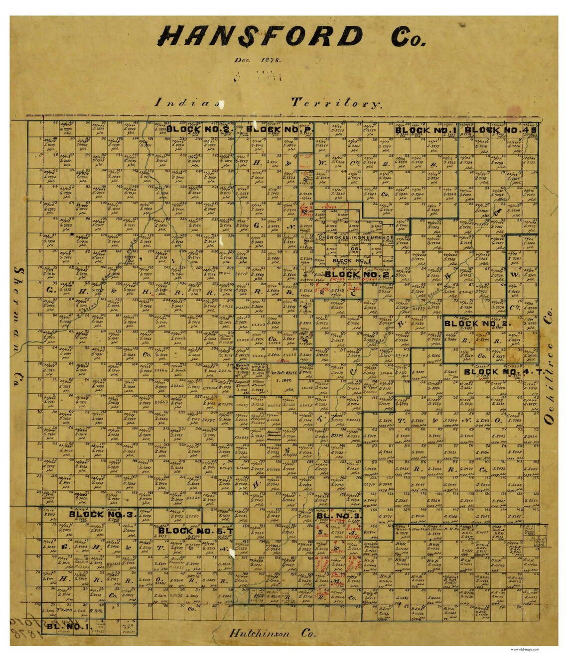 Hansford County Texas 1878 Old Wall Map Reprint With Lot Etsy