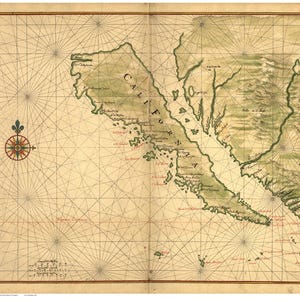 Baja California as an Island - 1639 Old Map - Vinckeboons - Reprint USA & Americas