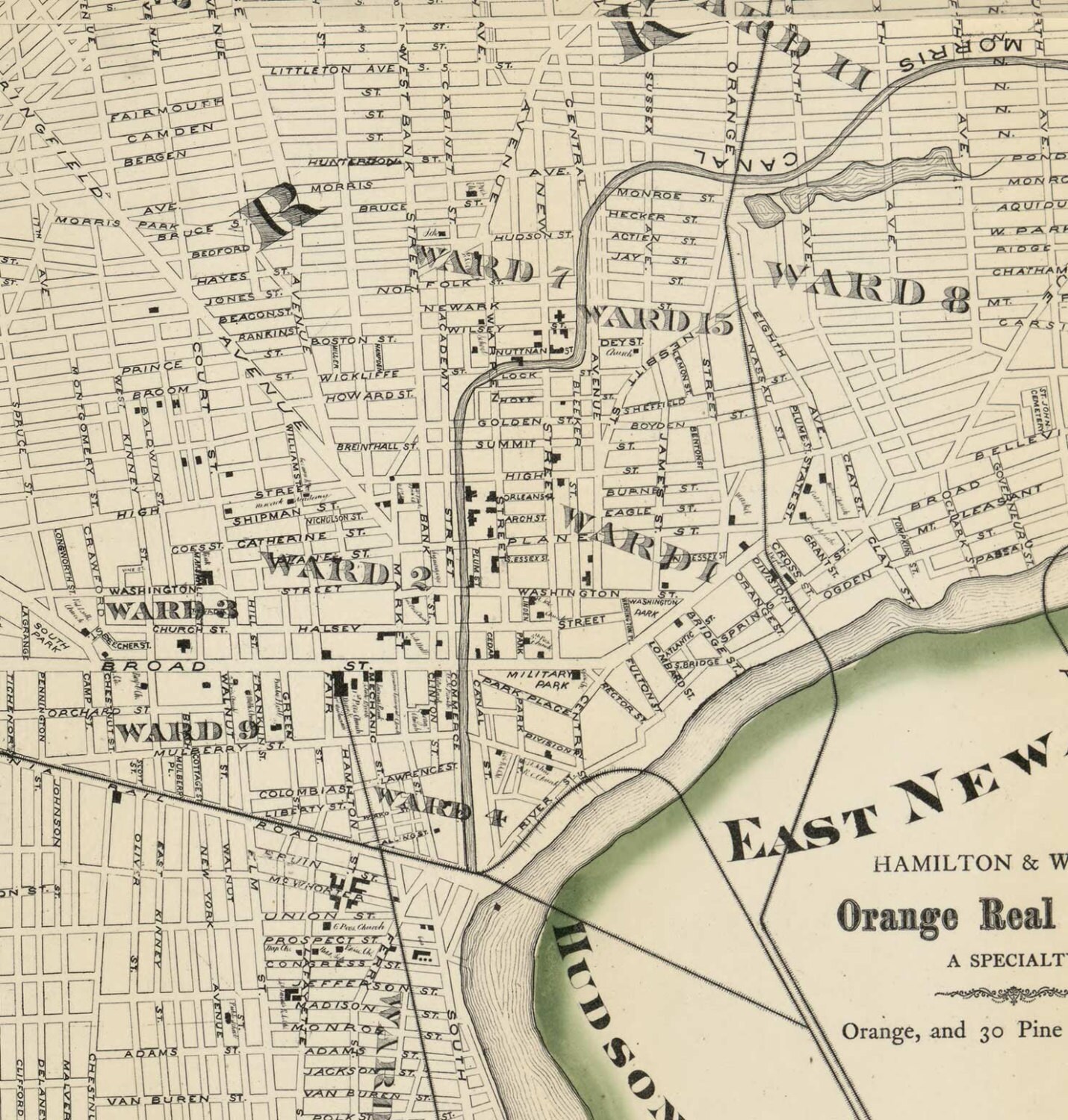 Essex County New Jersey 1874 Map Old Wall Map Reprint With Etsy