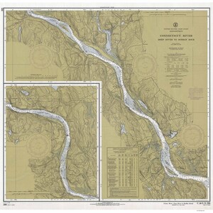 Deep River to Bodkin Rock - 1966 Connecticut River - Nautical Map - Higganum, Middle Haddam - Reprint - AC Harbors 266