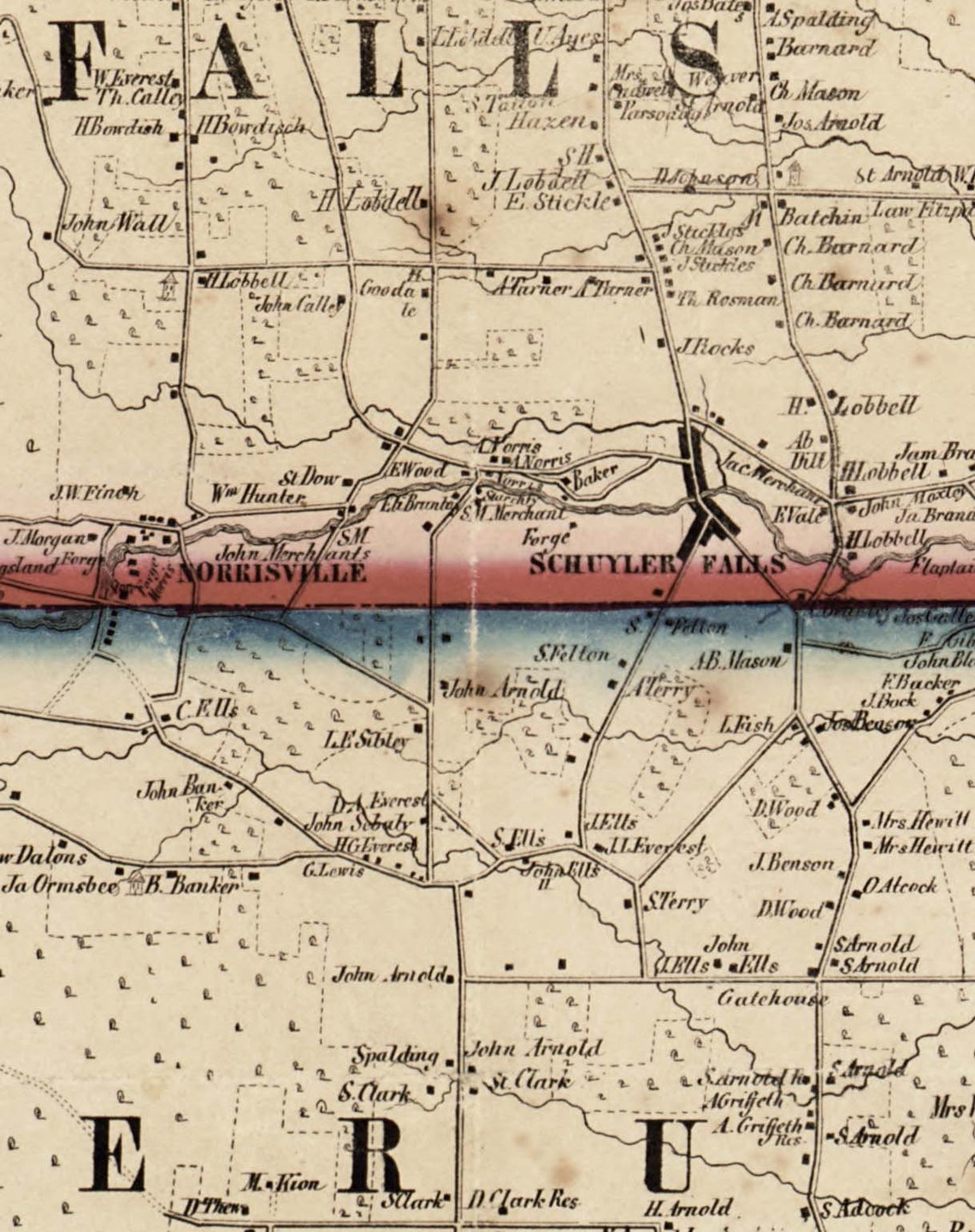 Clinton County New York 1856 Old Wall Map Reprint With Etsy Singapore