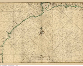 Gulf Coast Florida Texas Mexico - 1639 Old Map   Vinckeboons  - Reprint