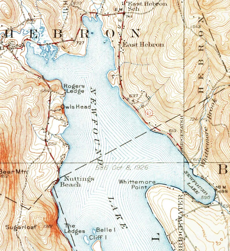 newfound-lake-1927-old-topographic-map-by-usgs-custom-etsy