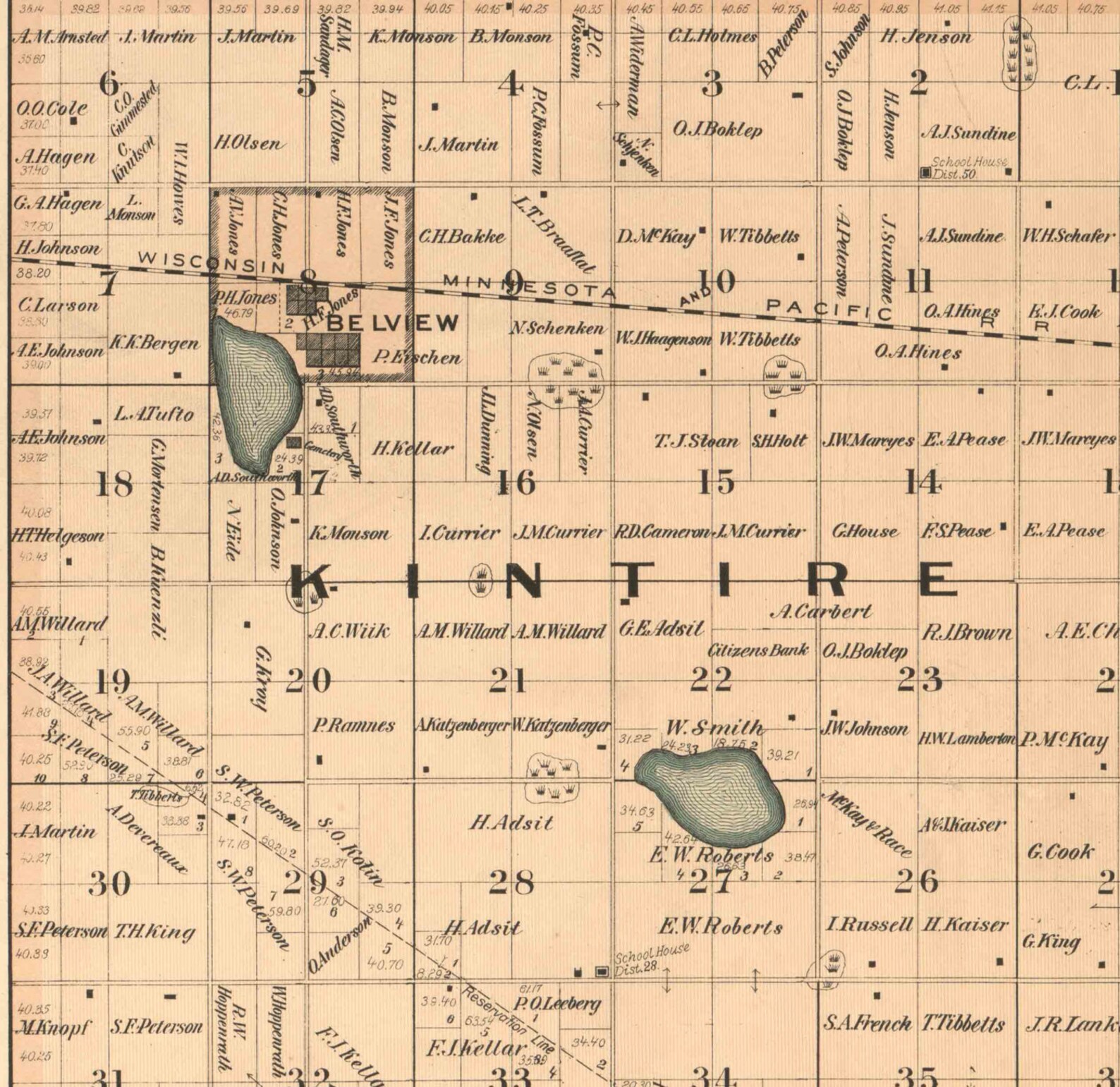 Redwood County Minnesota 1898 Old Wall Map Reprint With Etsy