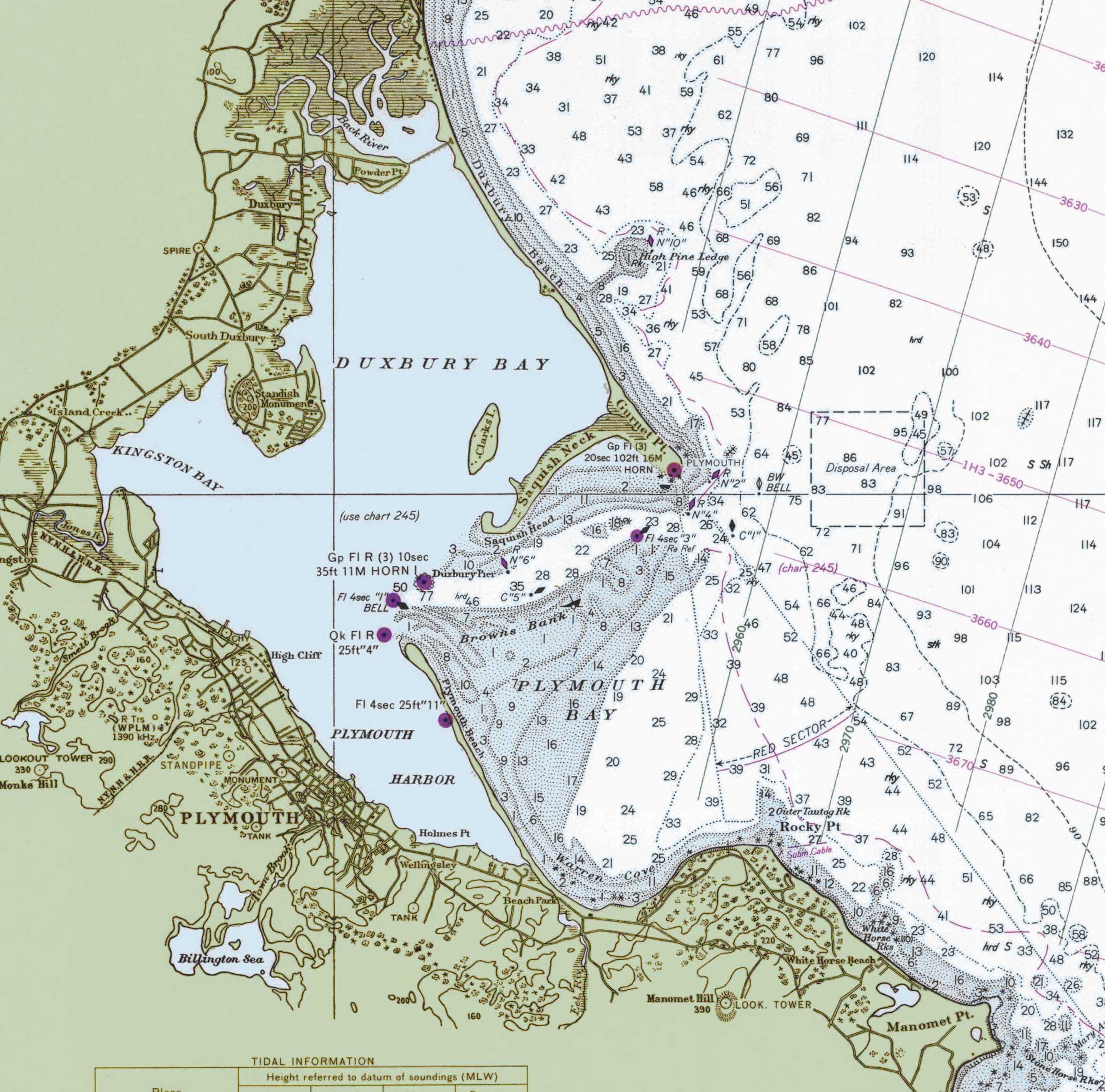 Cape Cod Bay - 1968 Nautical Map - 80000 AC Reprint Ed - Chart 1208 ...