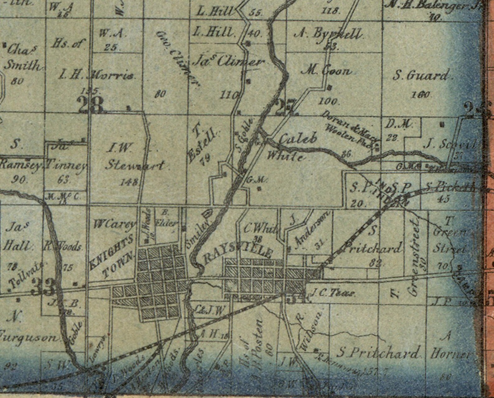 Henry County Indiana 1857 Old Wall Map Reprint With Etsy