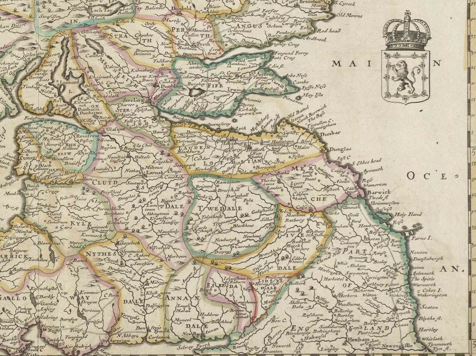 Scotland 1689 Old Map Greene Reprint Etsy