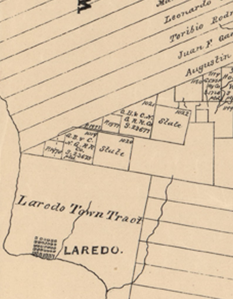Encinal County Texas 1879 Old Wall Map Reprint With Land Etsy
