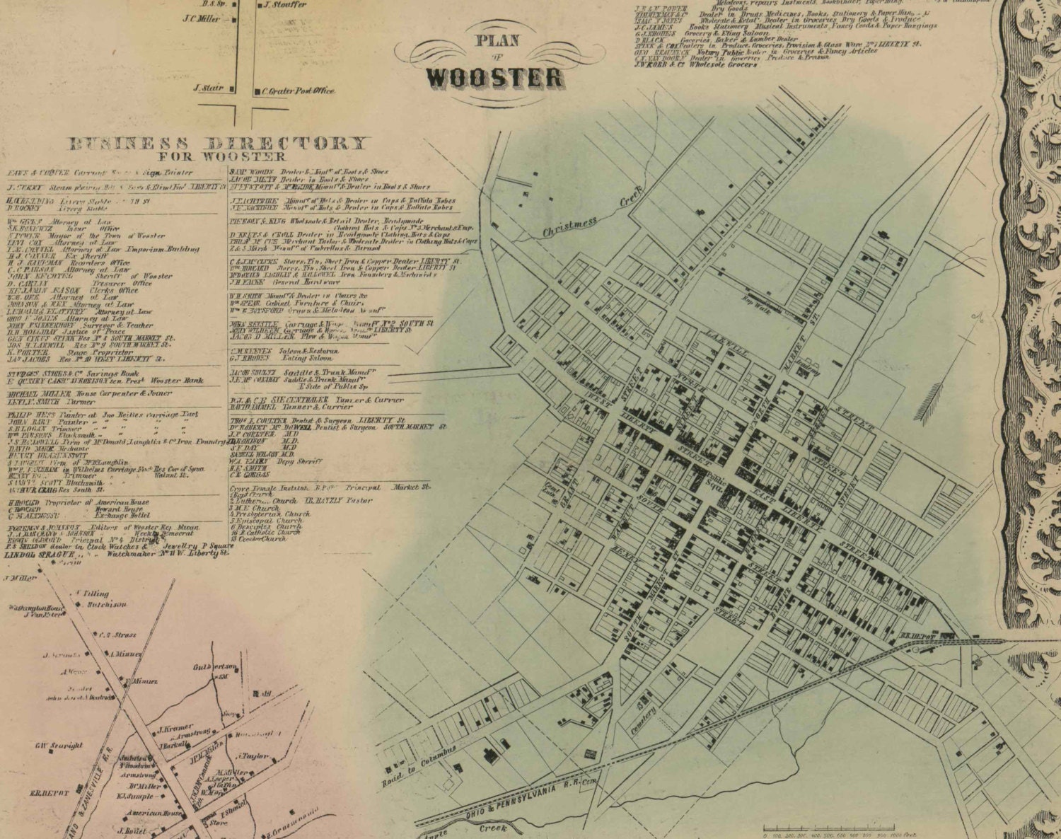Wayne County Ohio 1856 Old Wall Map Reprint With Homeowner Etsy