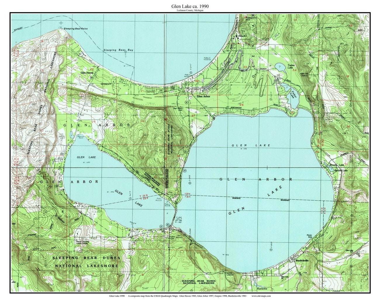 Leelanau County Land Ownership Maps Glen Lake 1990 Map Reprint Leelanau County Michigan Glen | Etsy Australia