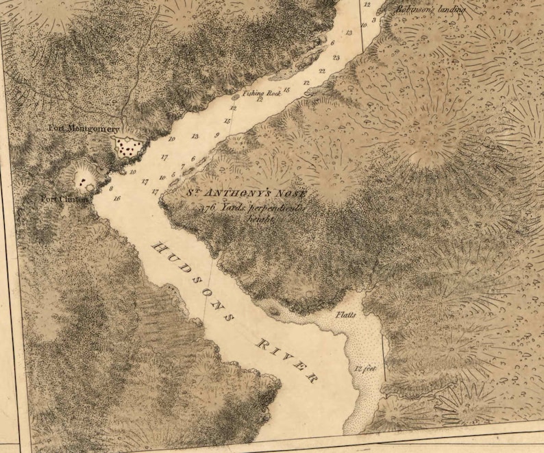Hudson River 1779 Map Revolutionary War Survey by British Etsy