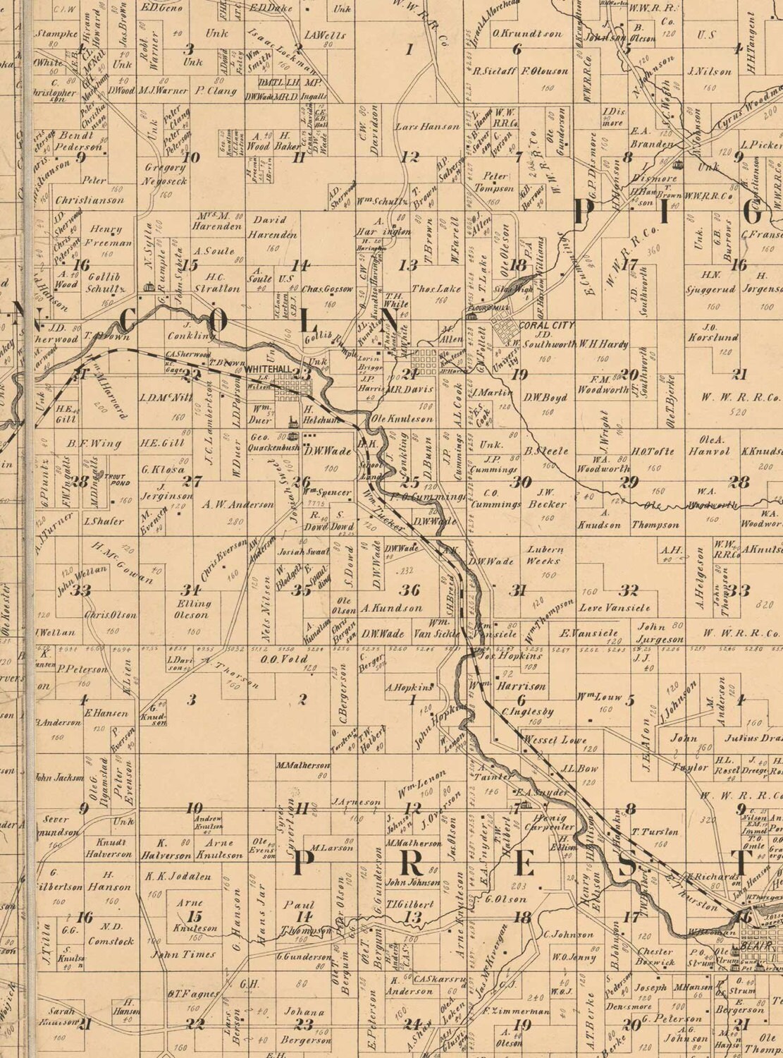 Trempealeau County Wisconsin 1877 Old Wall Map Reprint With Etsy
