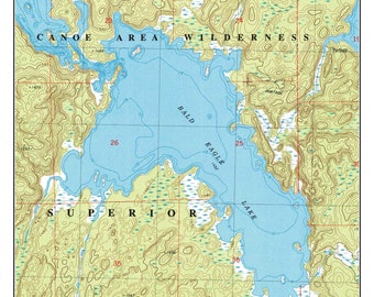Bald Eagle Lake - 1986 Map - Old Topographic USGS Custom Composite Minnesota Burntside Lake Area