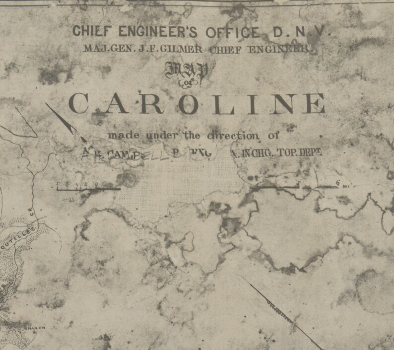 Caroline County Virginia 1860x Old Wall Map With Homeowner Etsy