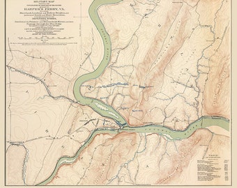 Harpers Ferry  1895  West Virginia - Old Map Reprint