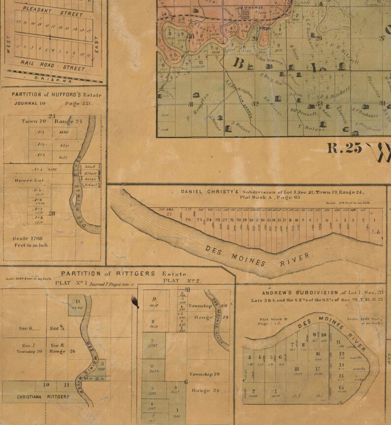 Polk County Iowa 1872 Old Wall Map With Landowner Names Farm Etsy