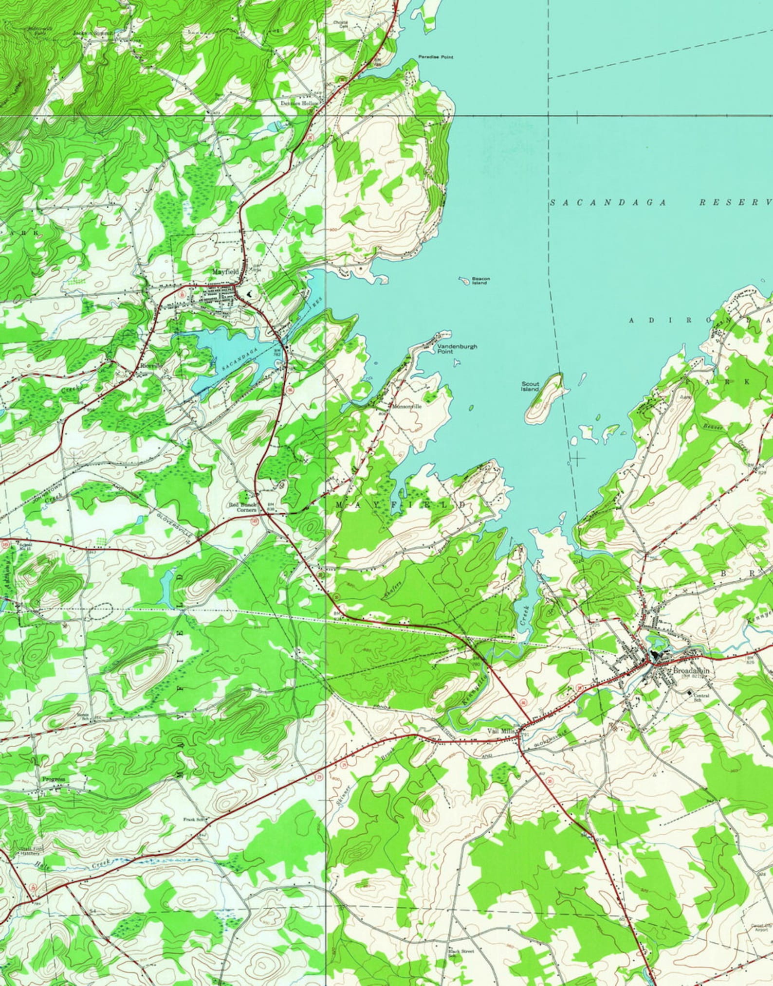 Great Sacandaga Lake 1963 USGS Old Topo Map Reprint Custom | Etsy
