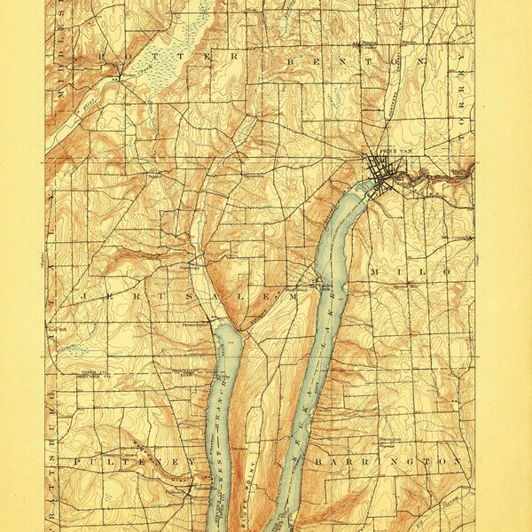 Penn Yan Map Print Etsy
