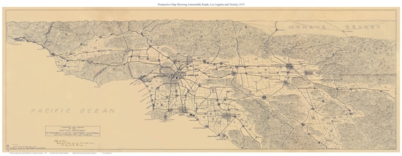 【ヴィンテージ】California Road Atlas 古地図 ロサンゼルス Los Angeles California 1915 - Old Road Map Reprint - California