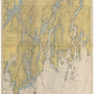 Damariscotta, Kennebec and Sheepscot Rivers Maine 1947 Nautical Map Harbors 2 314 -13293 Reprint