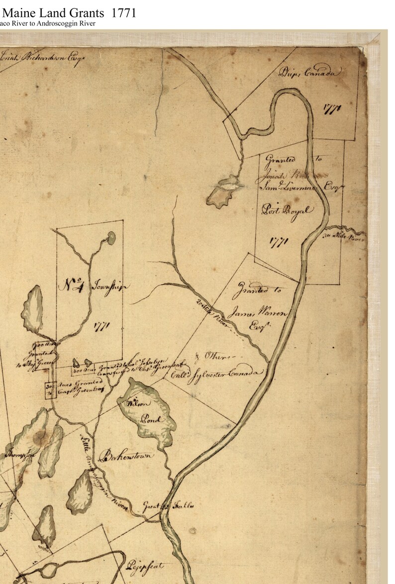 Colonial Maine Land Grants 1771 Condados de Cumberland y Etsy España