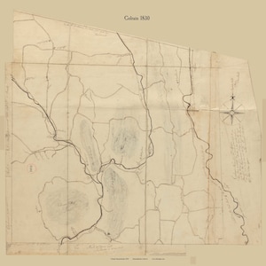 Colrain 1830 Town Plan - Old Roads Reprint, Massachusetts Archives - MA
