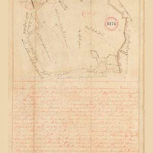 Carlisle 1795 Town Plan - Old Roads Reprint  Massachusetts Archives - MA