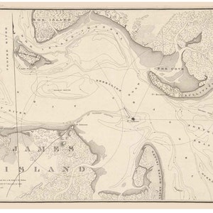 Charleston Harbor - James Island - GA Nautical Chart 1843 Reprint 1843 Regional