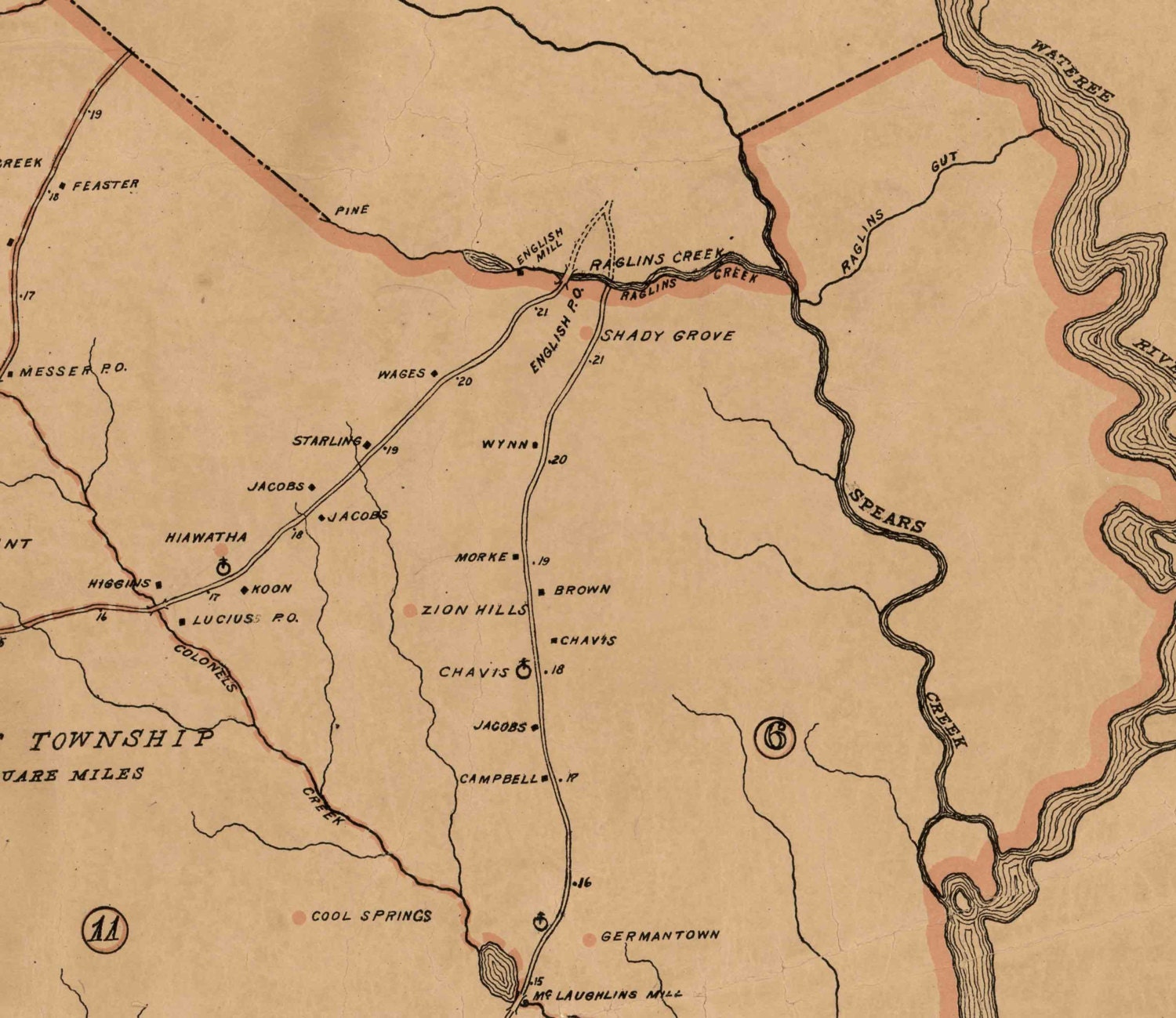 Richland County South Carolina 1897 Old Wall Map With  Etsy