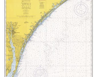 New River Inlet to Cape Fear - 1967 - Outer Banks Wilmington Masonboro North Carolina-Nautical Map Reprint  80000 AC Chart 1235-11539