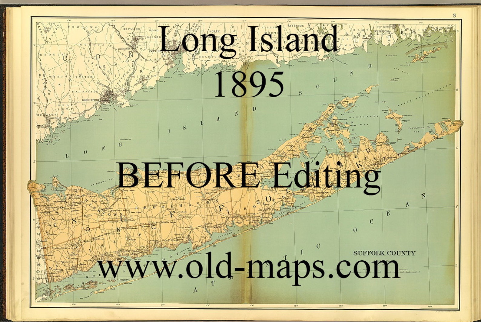 Suffolk County Long Island 1895 Map New York Reprint Bien Etsy