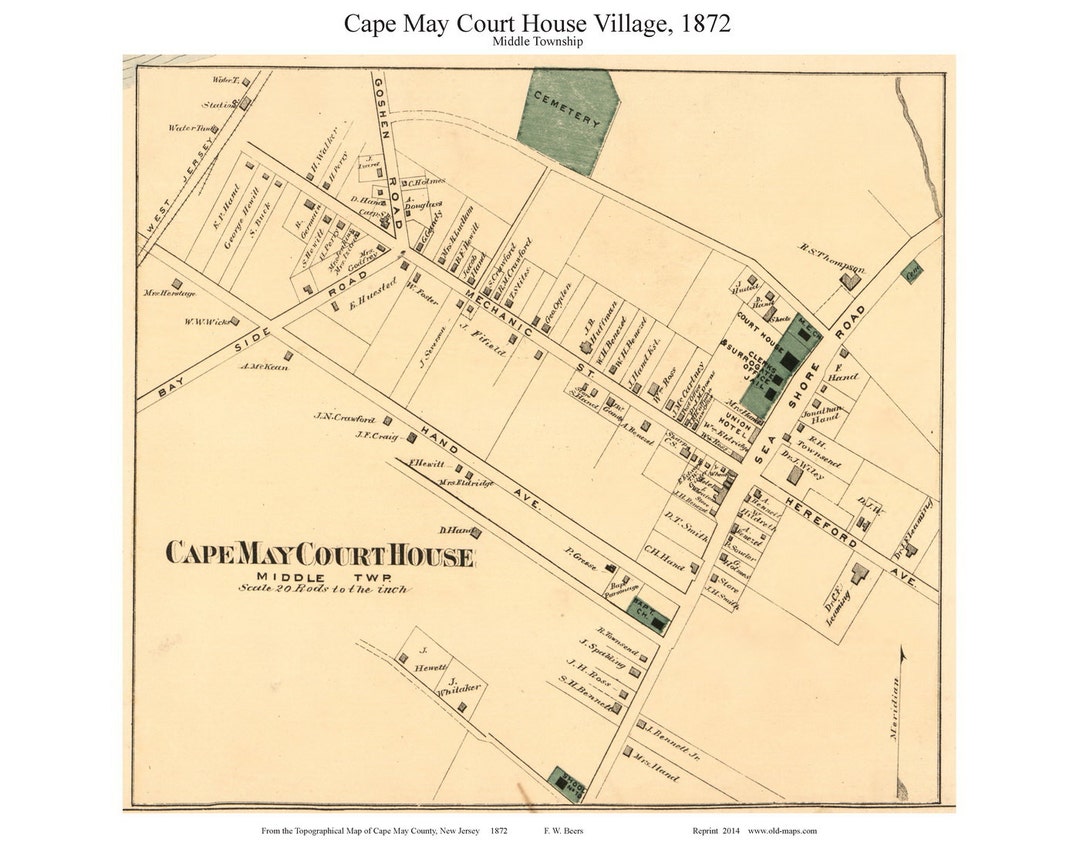 Cape May Courthouse PO in Middle Township Cape May Co, NJ 1872 Village