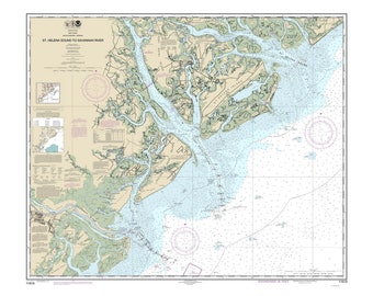 St Helena Sound to Savannah River-2013 - Beaufort Hilton Head South Carolina-Georgia-Nautical Map  Reprint  80000 AC Chart 1240-11513