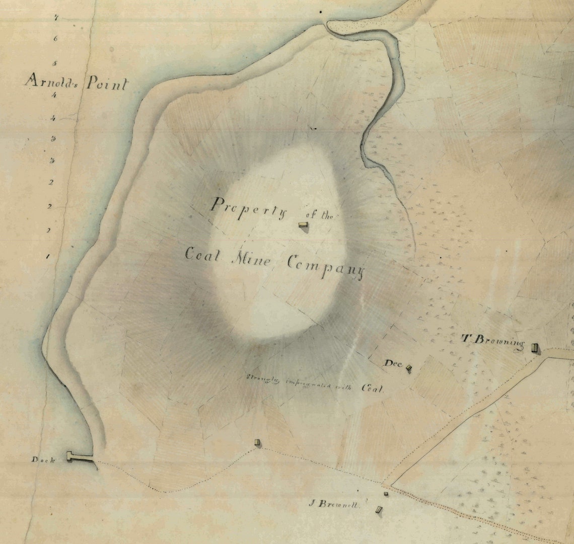 Aquidneck Island north Rhode Island 1819 Map Portsmouth Etsy