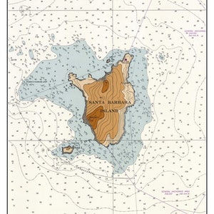 Santa Barbara Island 1966 Nautical Map - Custom Reprint California South PC Harbors 5110